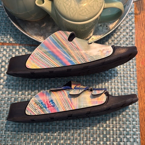 Birkenstock Birki’s Multicolor Waterproof Rainbow 3Strap Florida Slide Sandals - Picture 3 of 8